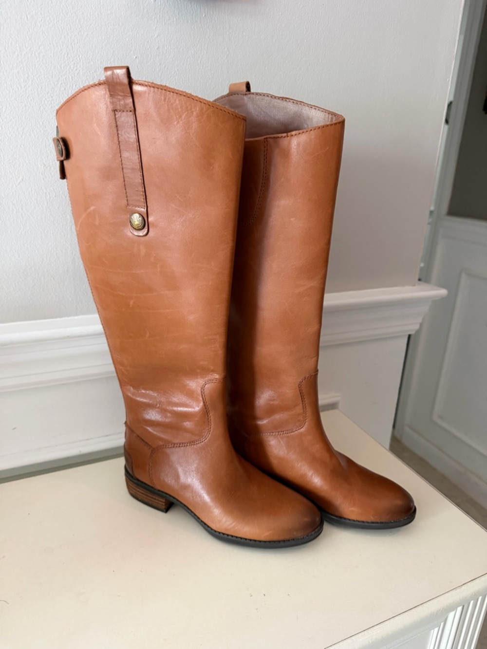 Sam Edelman Tall Cognac Leather Boots